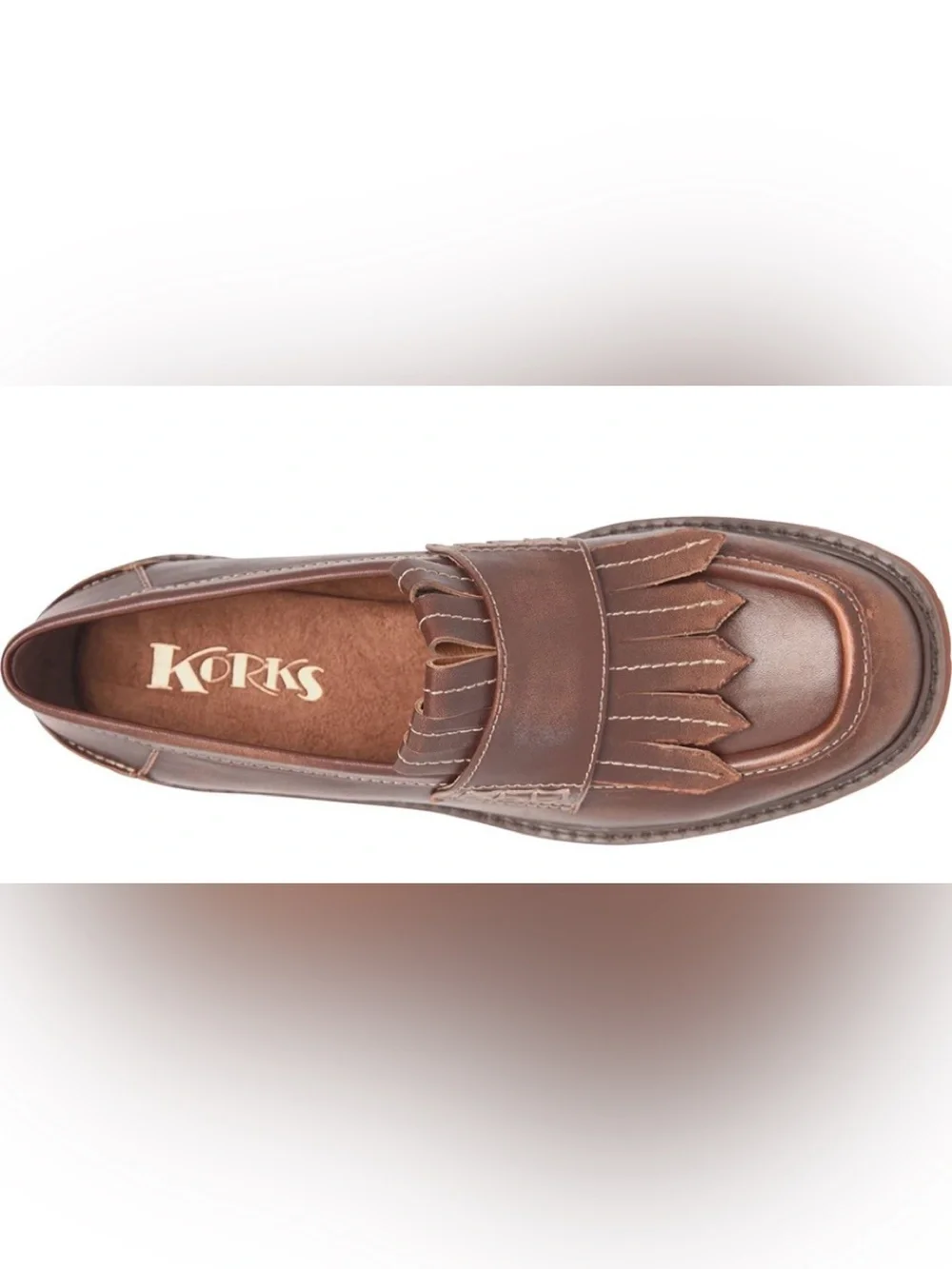 NEW! Kork-Ease Women's Frida Kiltie Loafer — Brown Leather